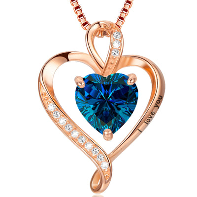 LAVUMO Collier Femme Argent 925 Gravé I Love You Collier Pendentif Cœur Infini Bijoux Romantique Idee Cadeau Femme Cadeaux Anniversaire Saint Valentin Fete Des Mere pour Maman Épouse Fille