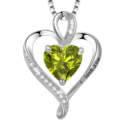 LAVUMO Collier Femme Argent 925 Gravé I Love You Collier Pendentif Cœur Infini Bijoux Romantique Idee Cadeau Femme Cadeaux Anniversaire Saint Valentin Fete Des Mere pour Maman Épouse Fille