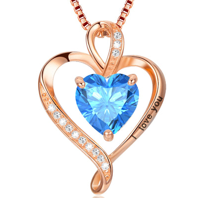 LAVUMO Collier Femme Argent 925 Gravé I Love You Collier Pendentif Cœur Infini Bijoux Romantique Idee Cadeau Femme Cadeaux Anniversaire Saint Valentin Fete Des Mere pour Maman Épouse Fille