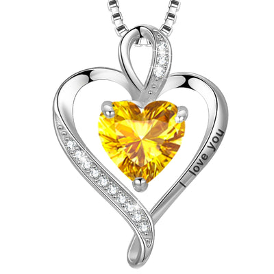 LAVUMO Collier Femme Argent 925 Gravé I Love You Collier Pendentif Cœur Infini Bijoux Romantique Idee Cadeau Femme Cadeaux Anniversaire Saint Valentin Fete Des Mere pour Maman Épouse Fille