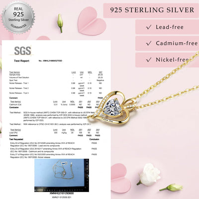 LAVUMO Collier Femme Argent 925 Gravé I Love You Collier Pendentif Cœur Infini Bijoux Romantique Idee Cadeau Femme Cadeaux Anniversaire Saint Valentin Fete Des Mere pour Maman Épouse Fille